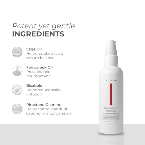 Image of Ceuticoz Follidan Stay Dandruff Clear Lotion | For Persistent Dandruff & Scalp Inflammation | Targets dandruff & restores scalp health | Tea Tree Oil & Sage Oil | All Hair Types | 100ml