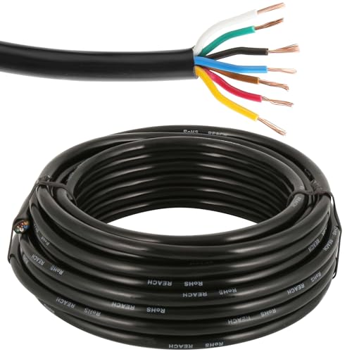 ETUKER Cavo per Veicolo 7 Poli 10M Cavo Elettrico per Rimorchio,Cavo a 7x0.5mm² Rotondo Cavo per Rimorchi
