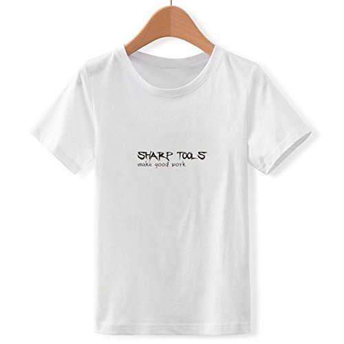 T-Shirt Blanc pour Les Garçons Col Rond Coton Imprimé Citation Multicolore Petite Taille