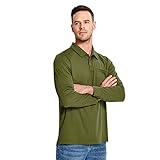 ISEEGZ Men's Golf Polo Shirt, Long Sleeve Collared Pocket Tactical T-Shirts for Men Dry Fit Casual W