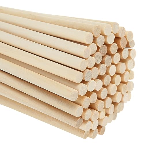 SHUESS 100 Pcs 300 x 8mm Wooden Dowels - Unfinished Natural Wooden Sticks - Wood Dowel Rods for DIY Craft and Art Work - Wood Sticks for Craft (11.81 x 0.31 inch)
