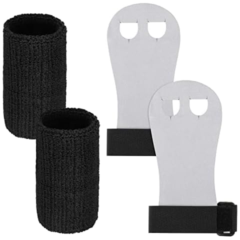 Firtink 4Pcs Sports Gymnastics Grips Wristbands, Kids Gymnastics Bar Grips with Sweatbands, Gymnastics Equipment Hand Grips with Gloves for Girls Kids Youth Bars Lifting Yoga Gym Home Cover
