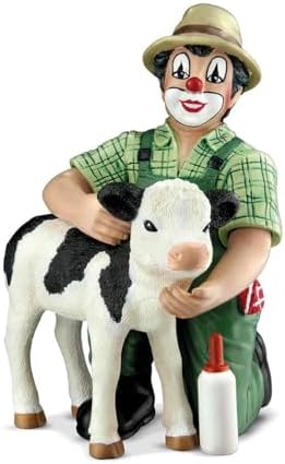 GILDE Clown Landliebe aus Kunstharz - Dorfleben Geschenk Dekofigur Sammlerstück - Mehrfarbig, 13 cm hoch, 9 cm breit, 8 cm tief