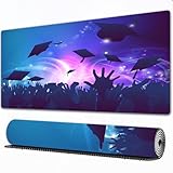 FEHWI Mauspad 80×30 cm Verlängertes großes Mauspad Schreibtischauflage,Maturafeier, Dekoration, Einberufung, Menschenmenge, Konzept, Student, Händ,genähte Kanten Gaming Mauspad,rutschfeste Gummibasis