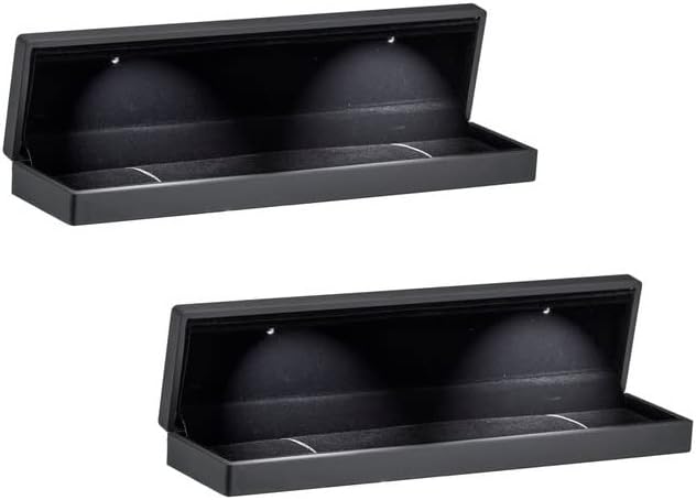 Miniatura 5 de Allure - Paquete de 2 cajas de pulsera de lujo con luz LED, elegante estuche de pulsera de diamantes, para propuesta única, compromiso o boda, caja