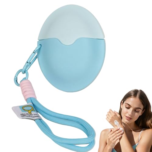 RNPKZ Sonnencreme Applikator Kind Sonnenschutz-Applikator Tragbarer Sonnencreme Roller Nachfüllbar mit Umhängeband Sunscreen Applicator für Alle Sonnenschutzapplikator für Auftragen von Lotion Blau