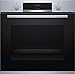 Produktbild Bosch HBA513BS1 Serie 4 Einbau-Backofen / A / 71 L / Edelstahl / Klapptür / LED-Display / 5 Beheizungsarten / GranitEmail / 3D Heißluft