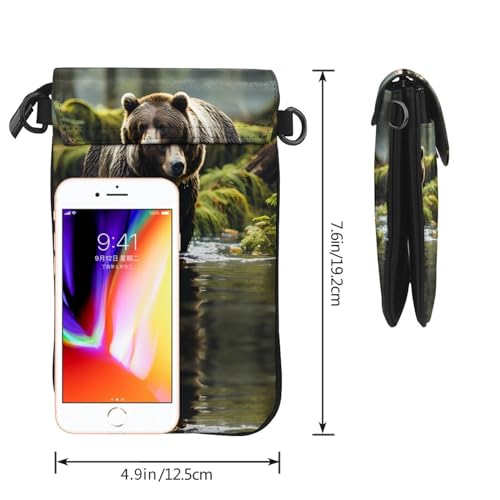 Sac à main en cuir pour téléphone portable Brown Bear Pounce
