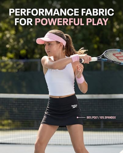 Image of Reebok 3 Pack: Girls Skorts Athletic Dry Fit Tennis Golf Skirt with Built in Shorts Active for Kids Teens Tweens (Sizes 6-16)