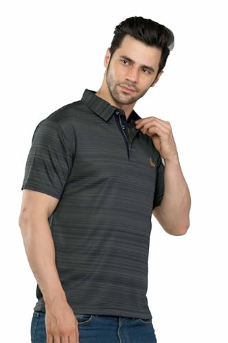 Image of STELLERS Men's Polo T-Shirt | Barcode Weave | Wrinkle Free | Soft and Feather Touch | Arid Play | Regular Fit