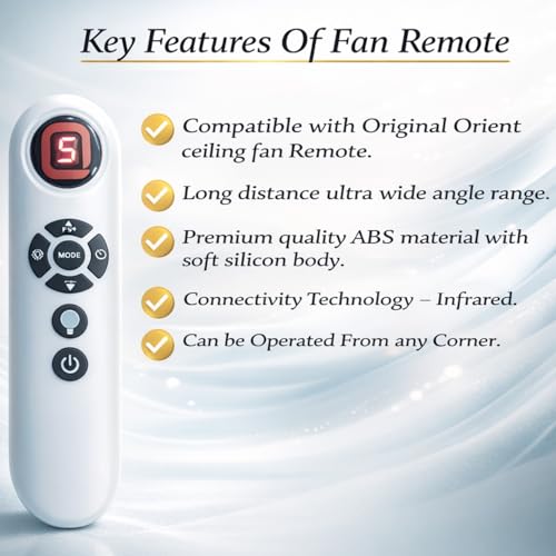 Image of Remote Compatible with Aeroslim BLDC Orient Ceiling Fan | Wireless with Sleep Mode, Timer Mode and Speed Adjustment - Orient Remote Control (Fan Not Included)
