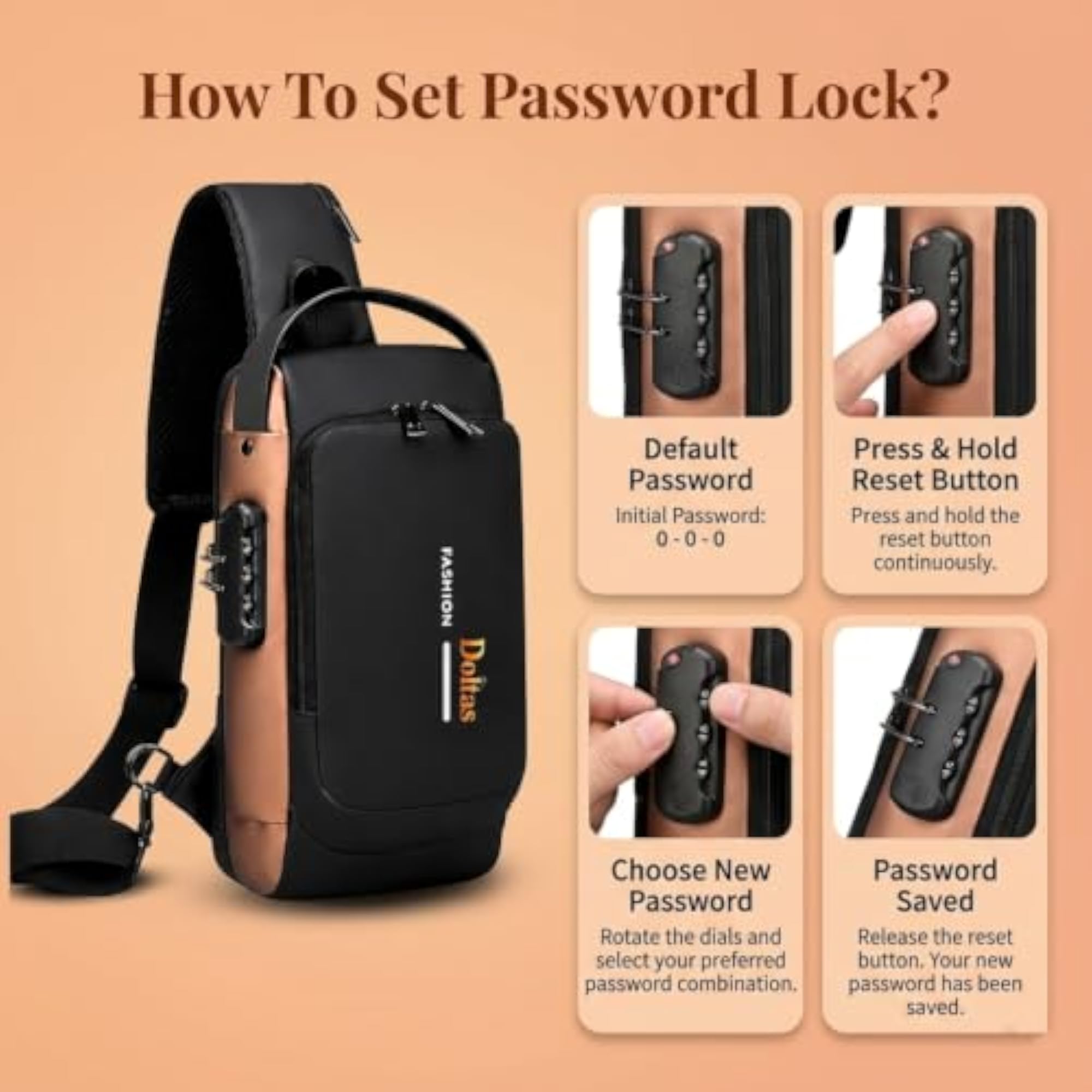 Stylish Crossbody Backpack for Men & Women, Anti-Theft Bag
