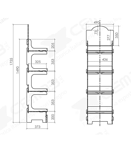 Cemab America, espositore in legno 4 piani con
