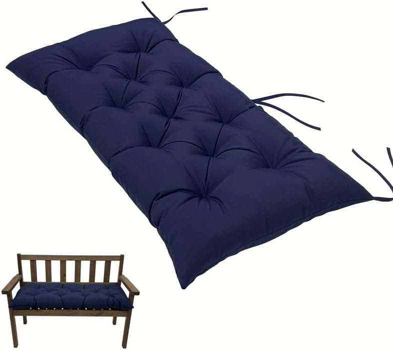 SeaHome Indoor/Outdoor Bench Cushion,Waterproof Swing Seat Cushion,Outdoor Chair Cuhion,for Lounger Garden Furniture Patio Loveseat Bench (47.2" x 19.7", Navy)