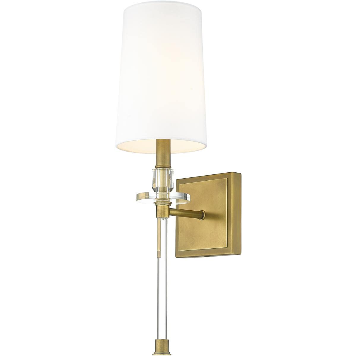 Z-Lite1 Light Wall Sconce 803-1S-RB-WH, Brass