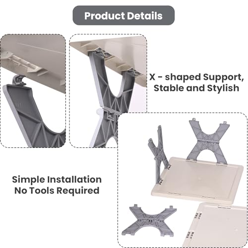 Image of Zureni Stackable Shoe Rack 5-Tier Foldable and Adjustable Footwear Organizer Portable & Expandable Storage Shelf for Home Slippers & Sandals (Pack of 1, White)