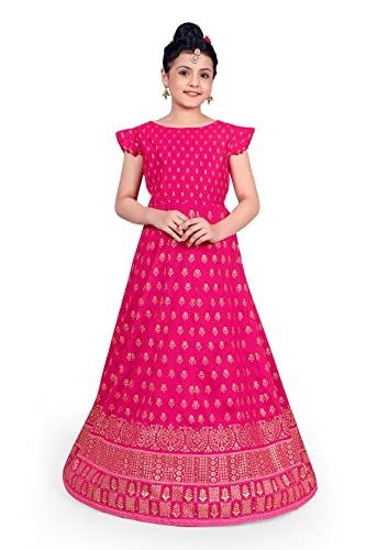 Image of Jwalin Girls Maxi Dress (JWGDRS00049 PNK 40 PINK 13 Years-14 Years)