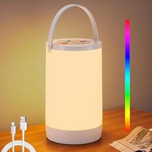 Lampe de Chevet Tactile Hensam - Veilleuse Connectée Multicolore