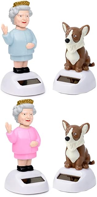 Queen and Corgi Solar Powered Pal Set of 2