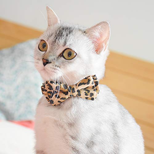 Image of Bowtie Cat Collars Breakaway with Bell, Adjustable Cute Kitty Collars Safety Buckle Kitten Collar for Cat Puppy 7.5-11in (16)