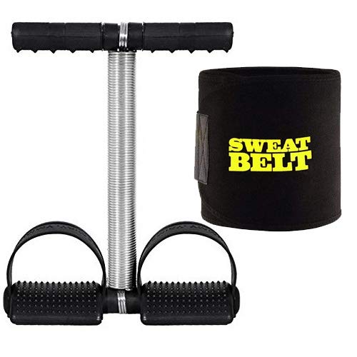 CONSONANTIAM Tummy Trimmer Single Spring Black (With Sweat Slim Belt) Fat Burner, Weight Loss Home Gym Exerciser. Fitness Equipment