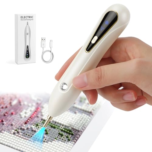 Electric Diamond Art Pen Electric Vacuum Diamond Painting Pen for Adults Wireless&Quite No Wax Long Battery Life Light Weight Ergonomic Design Diamond Painting Tools for Women Girls
