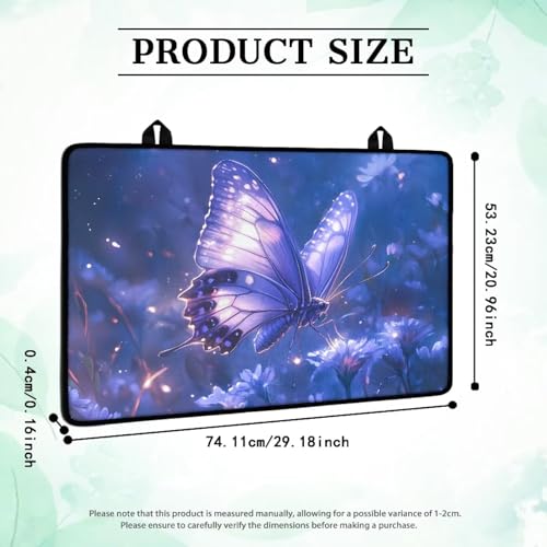 Image of Butterfly Purple Stove Top Cover for Electric Stove, Multifunctional Stove Mat, Heart Resistant Cooktop Cover, Folding Range Top Cover, Countertop Dust Protection Cover, 30 x21 Inches