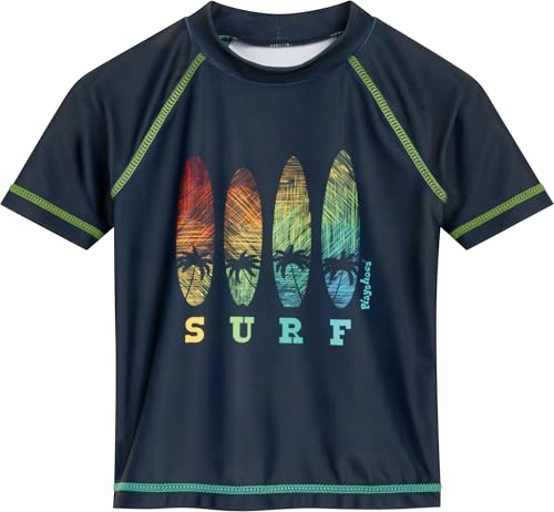 Playshoes Badeshirt Maglietta Rash Guard, Manica Corta Surf, 98-104 Unisex-Bambini e Ragazzi