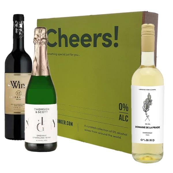 Dry Drinker's Wine Gift Box Set | Alcohol Free | 0.0% ABV | 3 x 750ml bottles