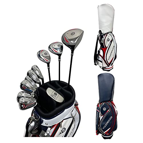 フォルクスワーゲン ゴルフ VWCS-9784 クラブセット 10本組 キャディバッグ付き ホワイト,ネイビー Volkswagen 初心者 WH×NV/スチール/S