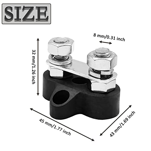 2 Stücke M8 Sammelschiene Stromverteilerbloc, Anschlussbolzen Sammelschiene, Batterieklemmenblöcke, Battery Terminal Blocks, Verbindungspfosten Geeignet für LKW, Wohnmobil, Boot – Bild 3