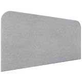 DHOME Cabecero Tapizado Liso Curvo Tela Aqualine 70cm Altura para Pared Acústicos Cabeceros Absorbentes Cabezal Cama Dormitorio (Gris Claro, 140cm)