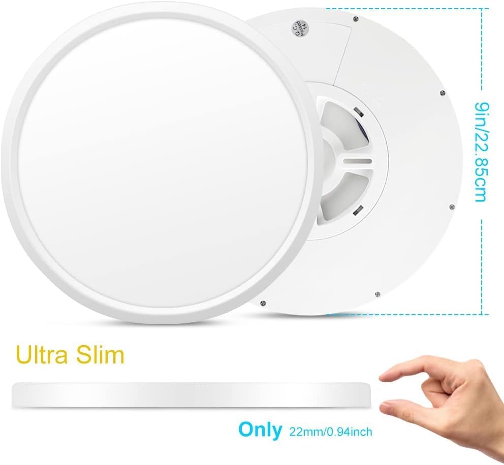 Miniatura 2 de LightingWill Lámpara de techo LED de montaje empotrado de 8.9 pulgadas, 4000K Nurture White, 1800LM, 18W, accesorio de iluminación redondo moderno