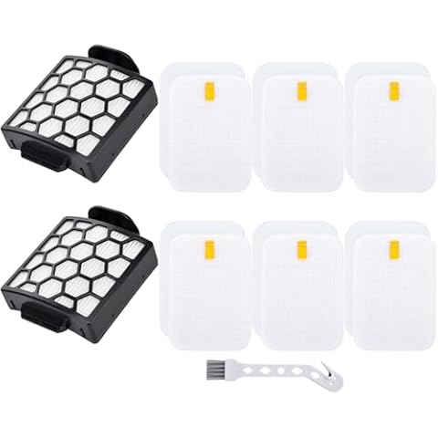 Artraise Filter Replacement for Shark NV255 NV251 NV151 ZU62 ZU60 ZU51 Navigator Zero-M Self-Cleaning Brushroll Pet Pro Vacuum, Part #1238FT60 & 1239FT60, 2 HEPA Filters 6 Foam 6 Felt Kit (Black) Cover