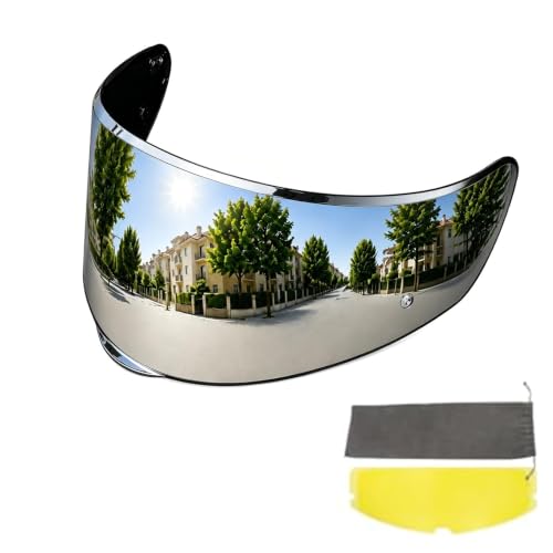 Image of PSLER Shatterproof Helmet Visor for Sedici Strada 2&3 FF801,Silver&Film | Impact-Resistant ,UV400 Protection, Motorcycle Tinted Face Shield for Strada 2 Strada 3 FF801 FF397,Visor Replacement
