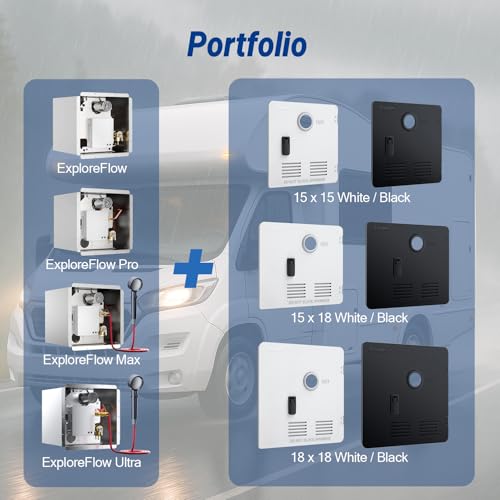 Image of Ranein 15 x 15 Inches RV Water Heater Black Door. ONLY Door kit for Ranein RV water heaters