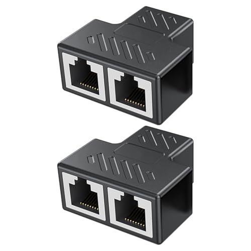 YSDYY Divisor de 2 piezas, conector de cable de red, adaptador de cable de red, conector de extensión de cable, divisor de uno a dos, adaptador de extensión de red, adecuado para la mayoría de cables