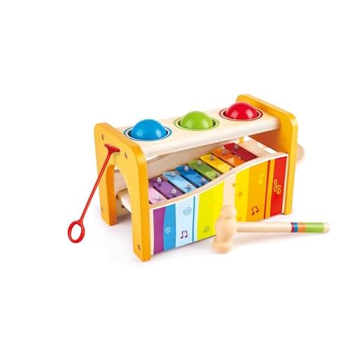 Hape E0305 - Xylophon und Hammerspiel, Klopfbank, aus Holz, ab 12 Monate