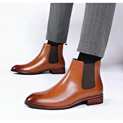 SywzX&xfybz Men's Chelsea Boots Classic Business Leather Shoes Casual Dress Ankle Boot2