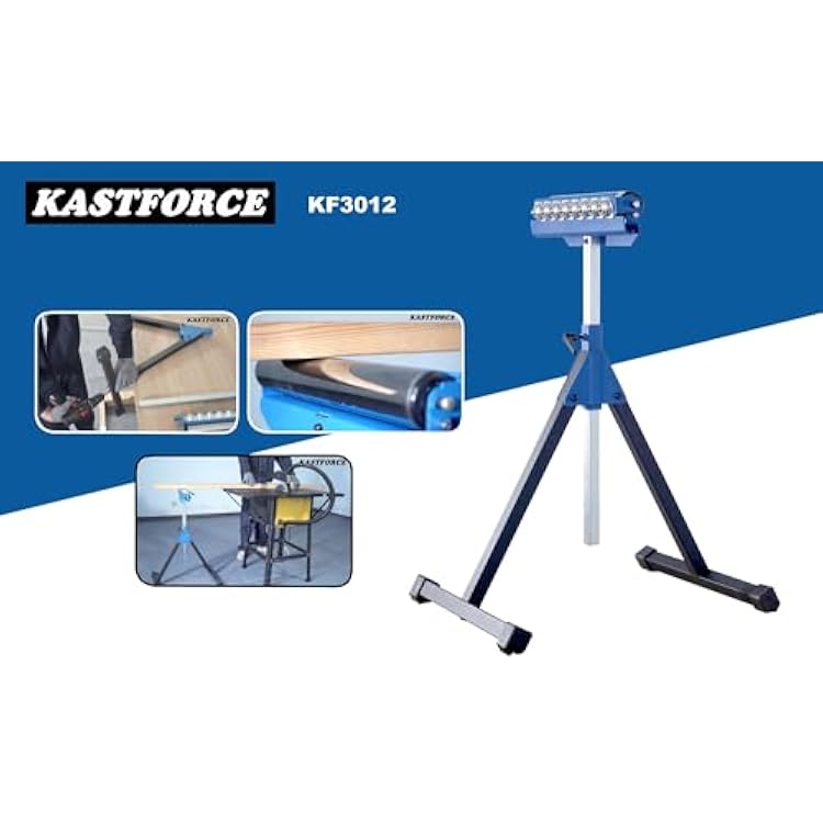 Heavy-Duty Roller Stand 300 Lbs 136kg Loading Capacity (3 in 1 Roller), Adjustable Miter Saw Extension, Folds Flat for Easy Storage, 2 Inch (50mm) Stainless Steel Roller KF3012