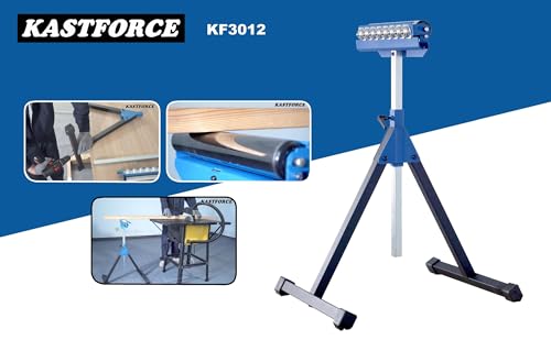 KASTFORCE Heavy-Duty Roller Stand 300 Lbs 136kg Loading Capacity (3 in 1 Roller), Adjustable Miter Saw Extension, Folds Flat for Easy Storage, 2 Inch (50mm) Stainless Steel Roller KF3012 - Thumbnail 4