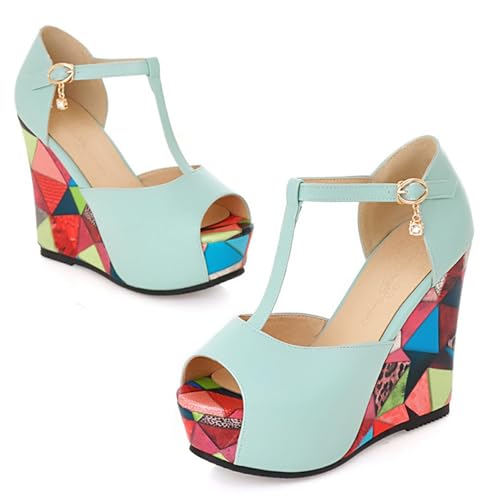 Gicoiz Platform Wedge Women Peep Toe Ankle Strap Sandals2