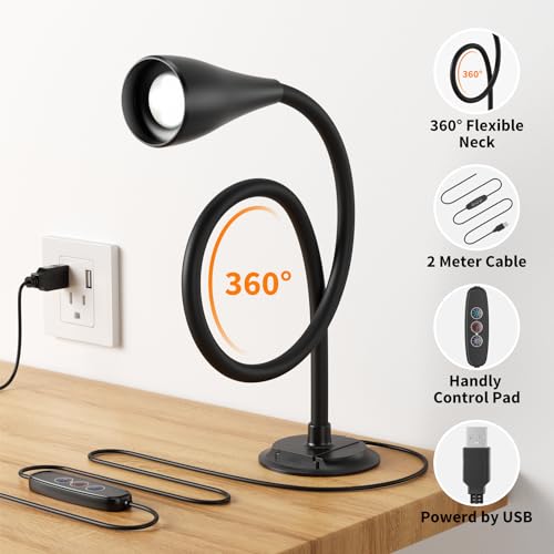 Image of Dim Book Lights for Reading at Night,USB Goose Reading Lights for Books in Bed Headboard,LED Night Lights Plug into Wall,Adhesive Wall Lights for Bedroom,Portable Plug in Wall Sconces Hardwired,1 Pack