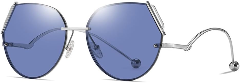 Women Metal Sunglasses UV Sun Glasses Polygon Big Eyeglasses Frame Sunscreen Shade Eyewear