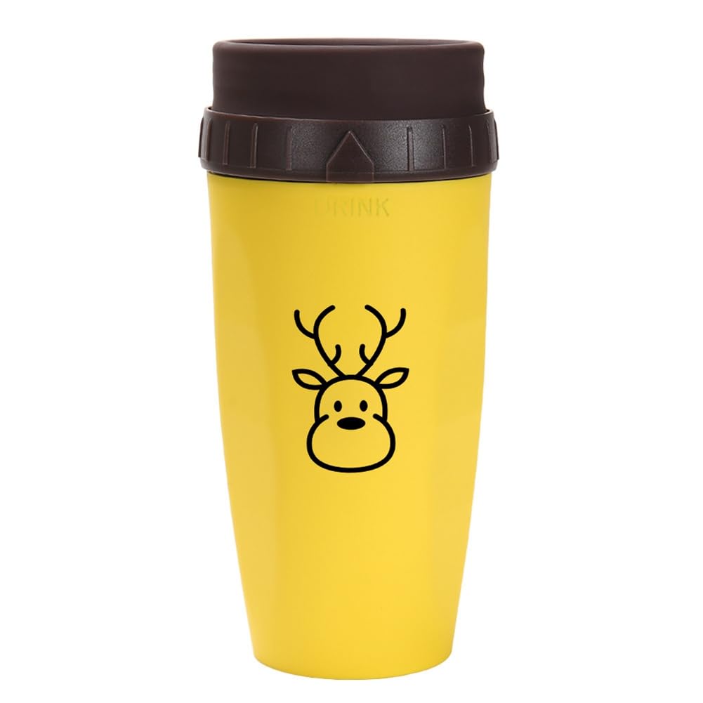 CTRLZS French Twist Cup, Cold Drink Coffee Juice Cup, Portable Plastic Insulation, Coffee Straw Cup Christmas Deer
