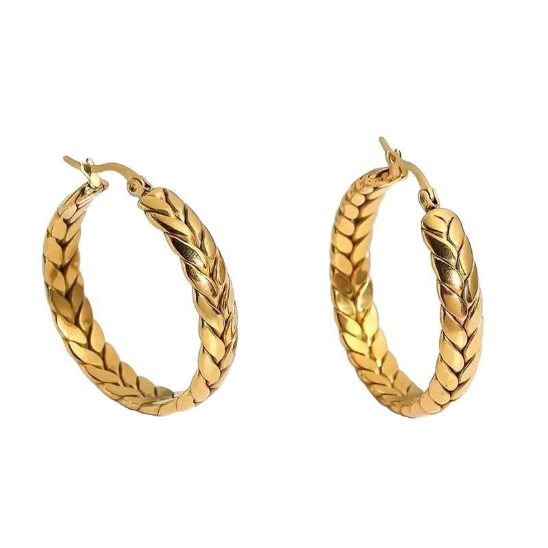 Purple Secret Chic Chunky Gold Hoops Earring For Women, Wheat Texture Hoops Earrings (1 Pair), Perfect for Everyday Wear, Birthday Gifts For Women, Gift For Sister, Gift For girlfriend (B0D7SPH6MV) Amazon Price History, Amazon Price Tracker