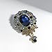 Vintage Teardrop Diamond Brooch Pin for Women Men Crystal Elegant Flower Badge Brooches Laple Pins Scarf Clip Boutonniere Corsage for Clothes Dress Hats Bags Accessory (Blue)
