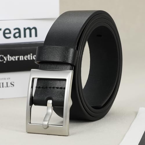 Men's Faux-Leather Belt Mens Belts Faux-Leather for Work Business and Casual