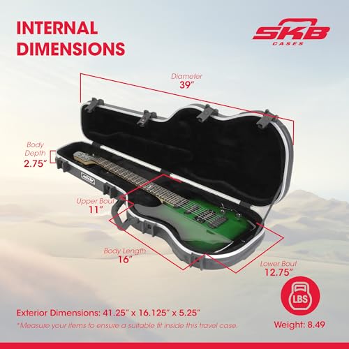 Image of SKB Cases Standard Electric Guitar Shaped Case with TSA Recognized Locking Latch, Molded-In Bumper Protection and Fully Plush Lined Interior