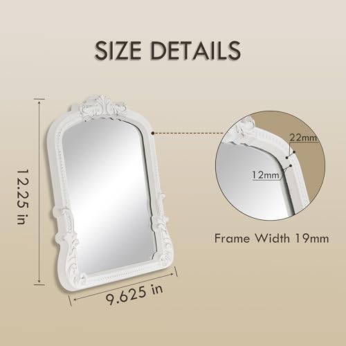 Image of Vintage Vanity White 9.5x12 Small Dresser Table Arch Stand Mirror